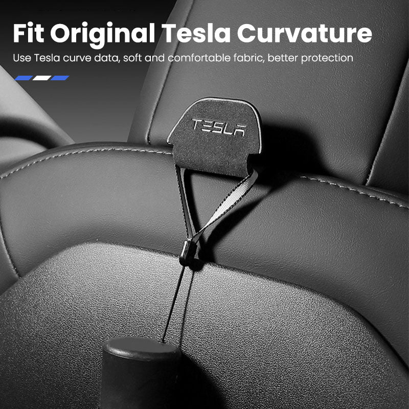 Alcantara Headrest Hanger Hooks for Tesla Model 3/Y (2017-2023)