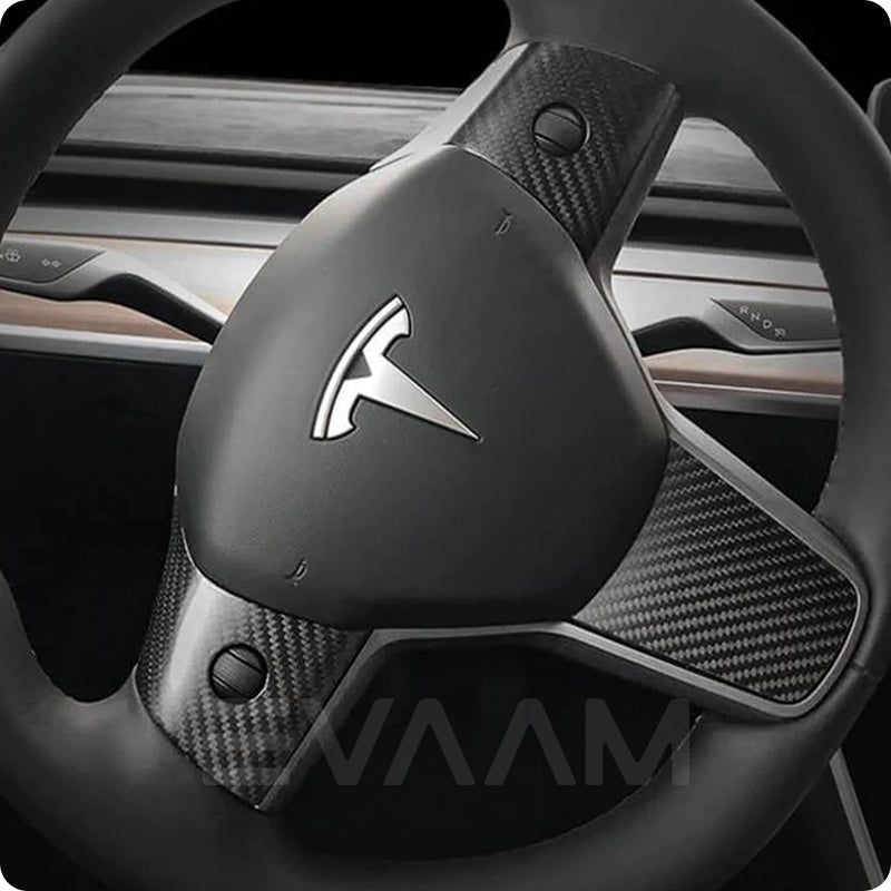 EVAAM® Matte Real Carbon Fiber Side Mirror Cover for Tesla Model 3/Y (2020- 2023)