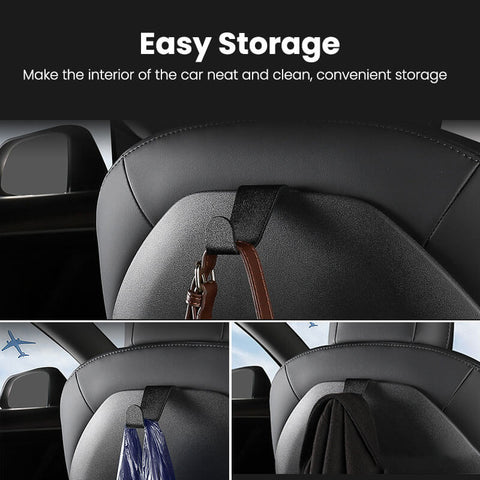 Suede Backseat Hook For Tesla Model 3 Y 2023 2022 Alcantara Back Seat  Headrest Hanger Mount Holder Grocery Bag Umbrella Hooks