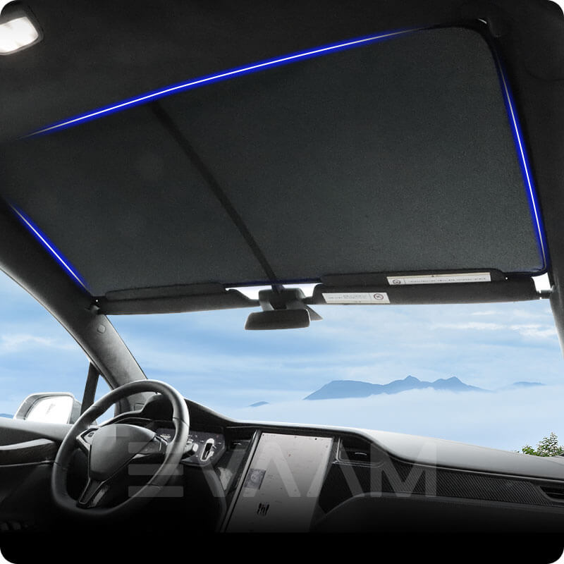 EVAAM® Roof Glass Sunshades for Tesla Model X Accessories (2015-2023)
