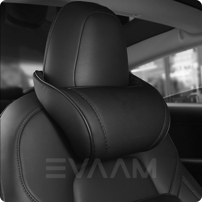 Ecloud Shop Lumbar Support Cushion for Car and Headrest Neck Pillow Kit - Ergonomically Design Universal Fit Major Car Seat - Black