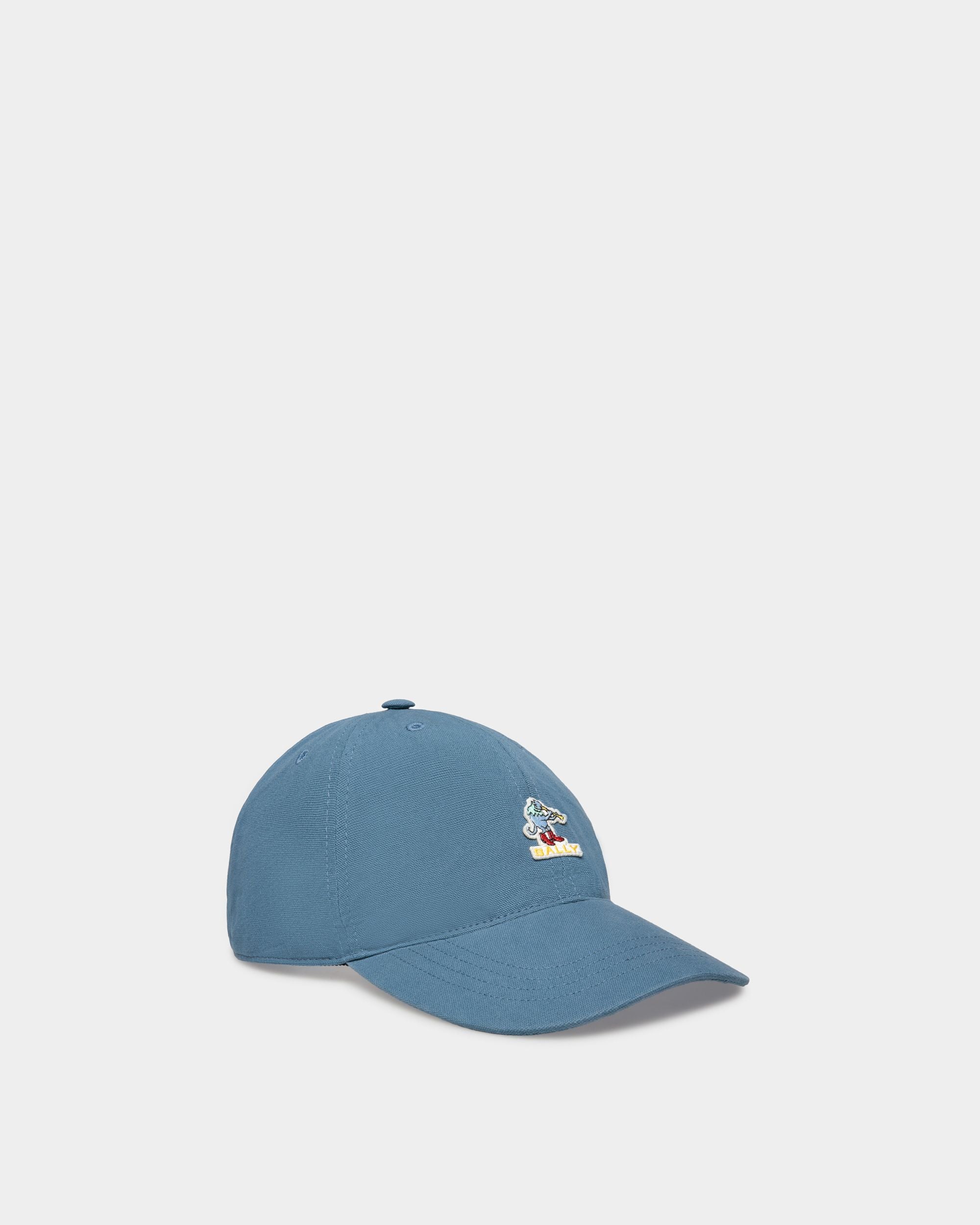 Men's Baseball Hat in Light Blue Cotton | Bally | Still Life Front