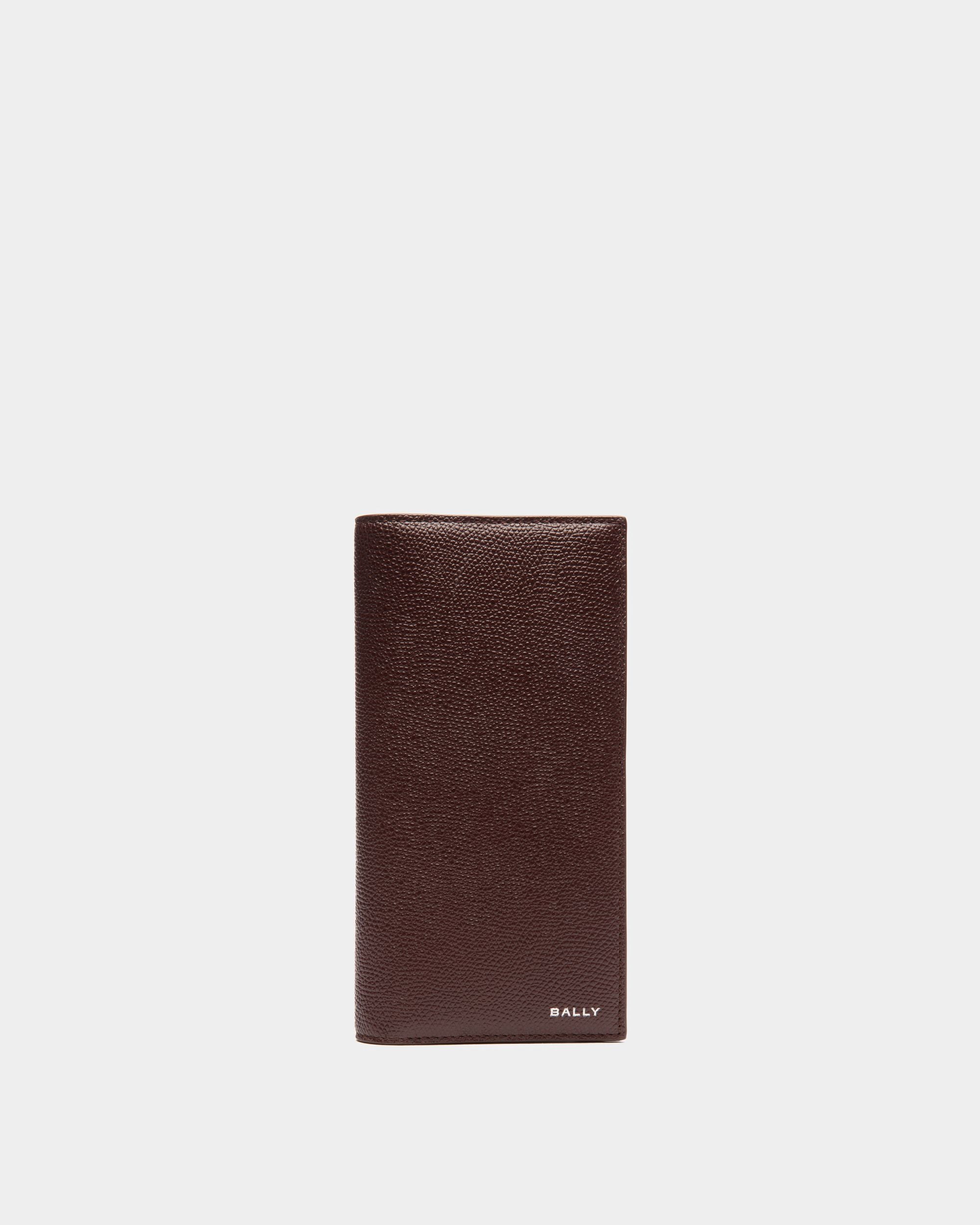 Men's Flag Continental Wallet In Chestnut Brown Grained Leather | Bally | Still Life Front