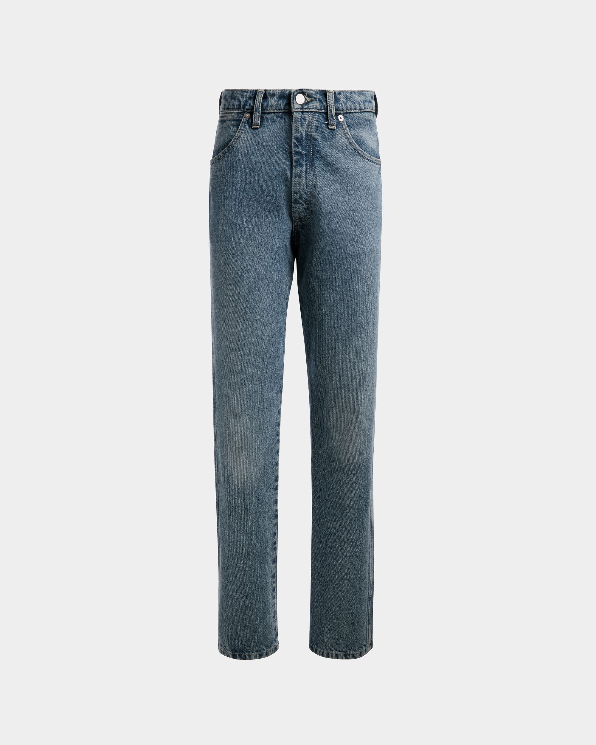 Men's Straight Jeans In Light Blue Denim | Bally | Still Life Front