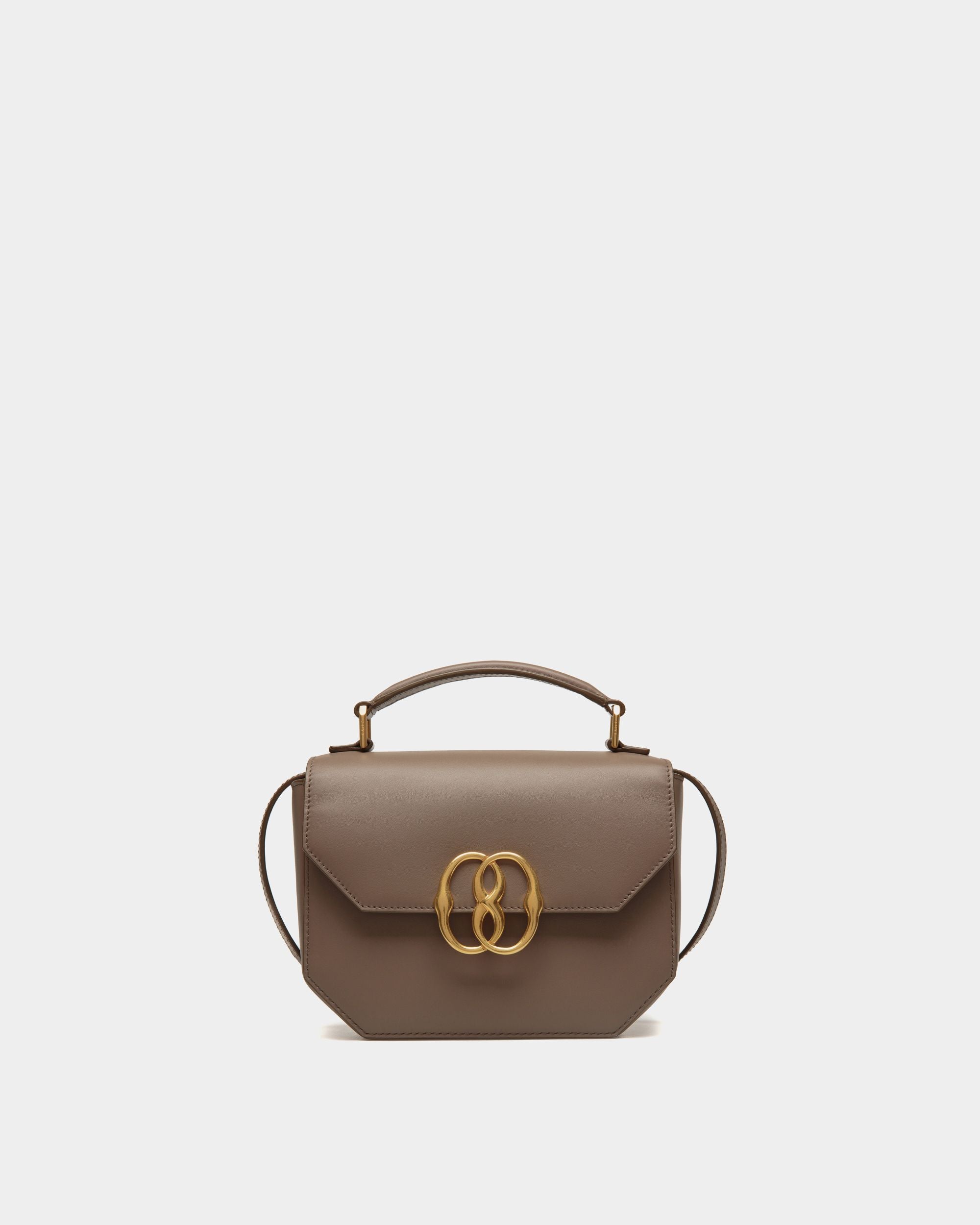 Women's Emblem Mini Bag in Beige Leather | Bally | Still Life Front