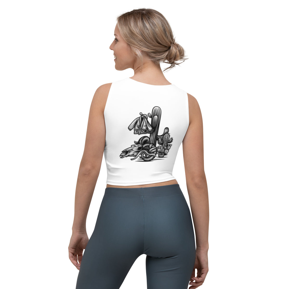 Desert Tough Jiu Jitsu Women's Workout Crop Top (Grey) - Bighorn