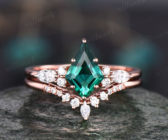Pear and Emerald Cut Diamond Duo Engagement Ring | Lauren B Jewelry