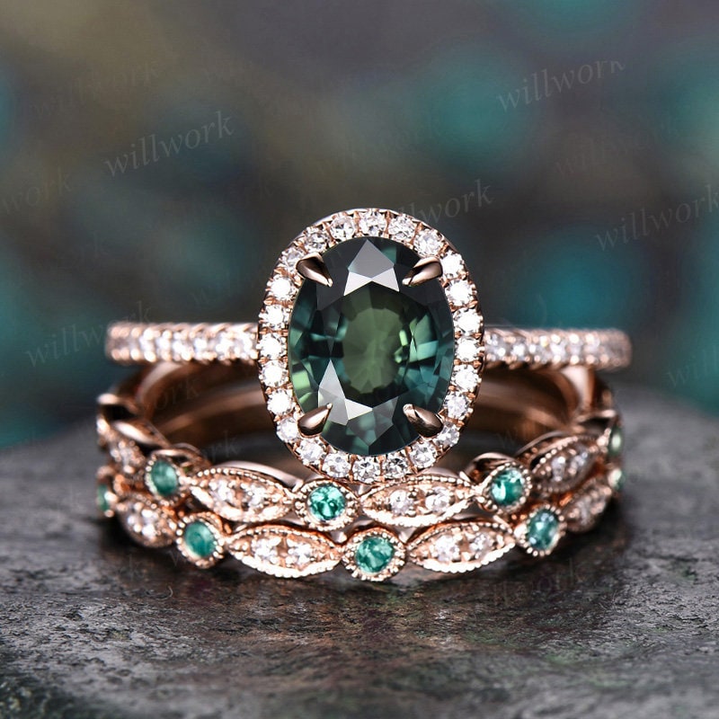 S Jewelry For Women Rings, Big Vintage Rings Women, Blue Ring, Green Ring, Gold Stone Ring, Engagement Rings For Women, Womens Rings, Wedding Ring,  Size 7 8 9 10 11 12 (RW65)