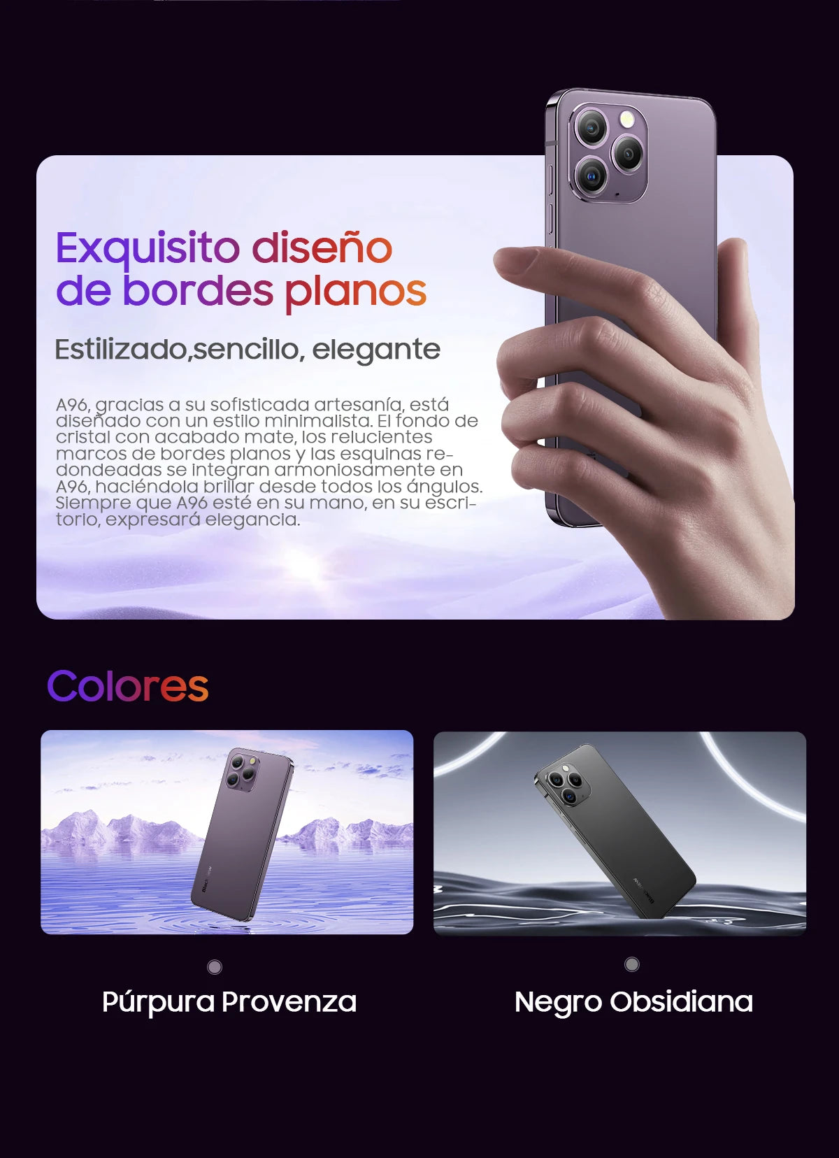 Blackview A96 Spanish visual