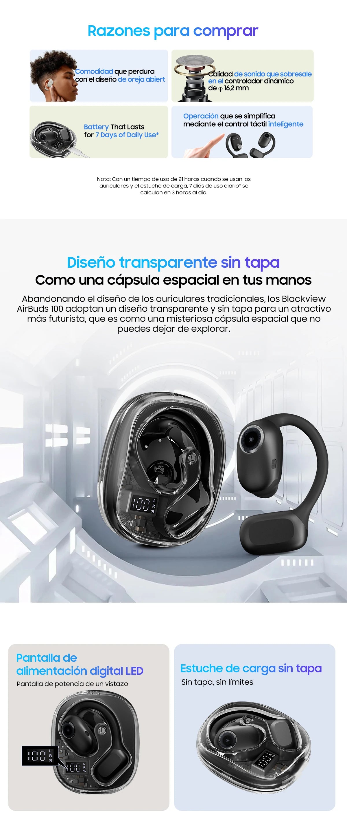 Blackview Airbuds 100 Spanish visual