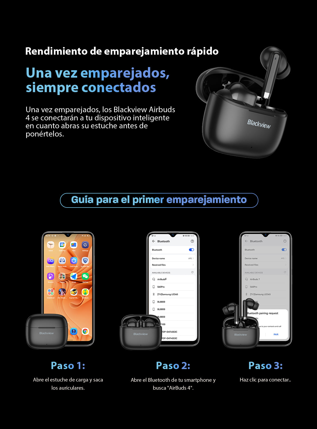 Blackview Airbuds 4 Spanish visual