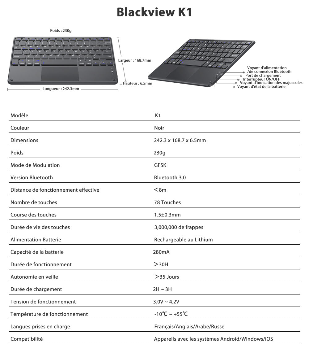 Blackview K1 Wireless Keyboard