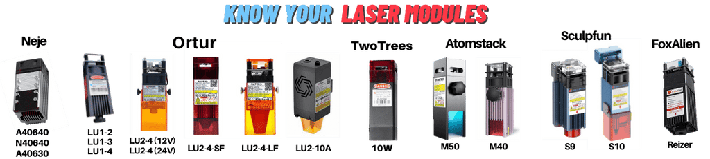 Ortur, Neje, TwoTrees, Sculpfun, Atomstack, FoxAlien, LM3, S10, 10W, Diode Lasers