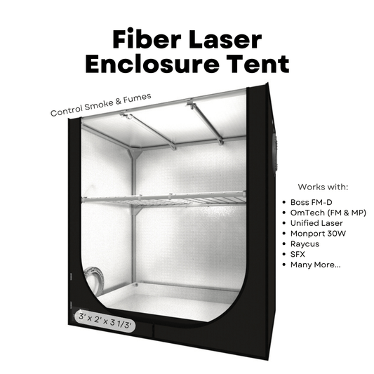 Laser Engraver Enclosure with Smoke Vent and LED Light, Fireproof Fabric, Eye Protection Film, 25x25x13 inch Laser Engraving Machine Protective