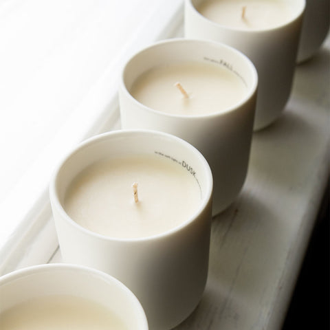 a row of white candles