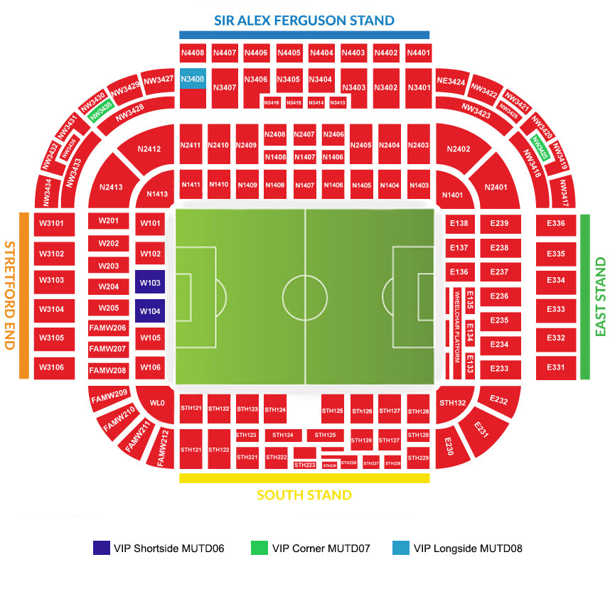 Old Trafford seating map