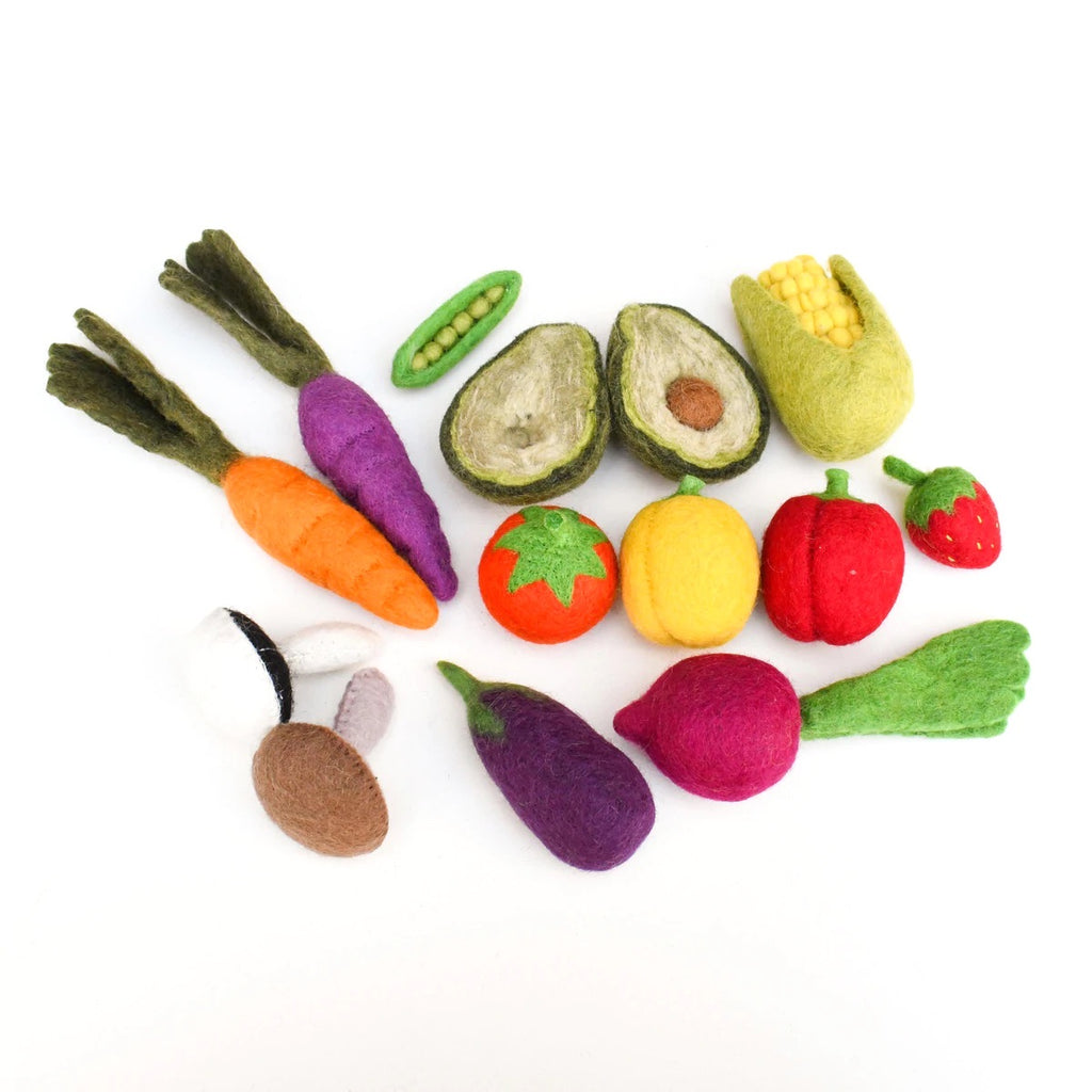 felted vegetables