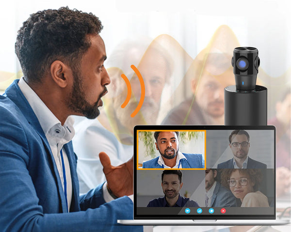 the 360 conference camera has AI voice tracking