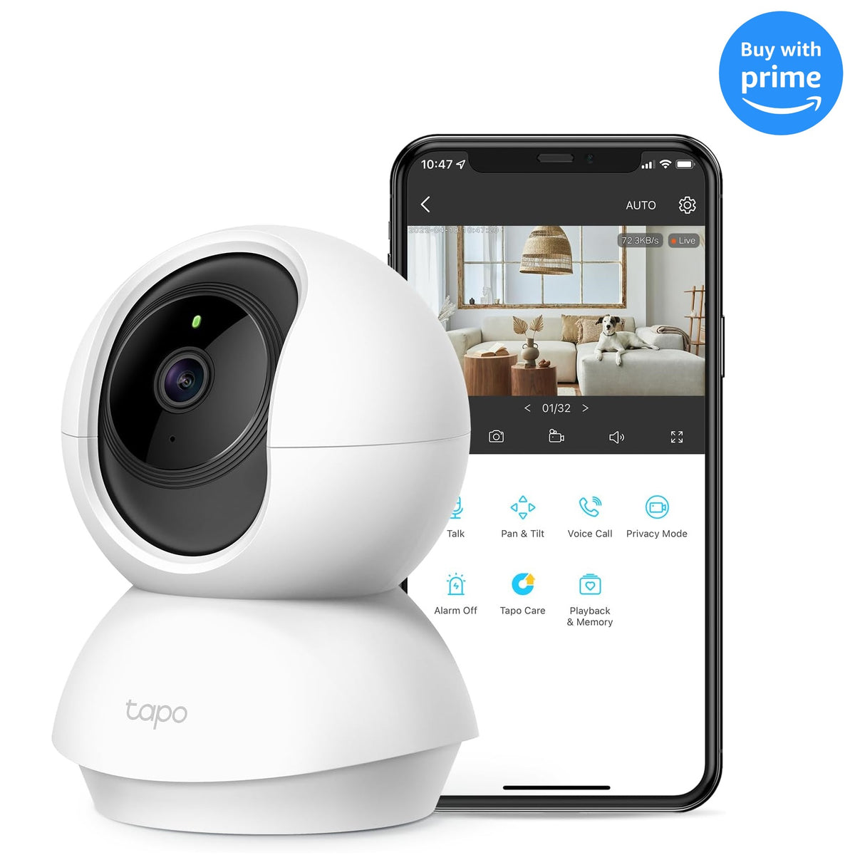 TP-Link Tapo C500 - Cámara Vigilancia Wi-FI Exterior 360º , Resolución  1080p, Detección Movimiento, Visión Nocturna hasta 30m, Audio  Bi-direccional