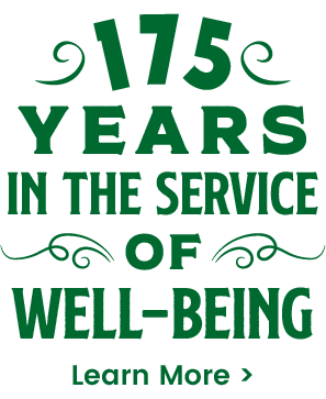Text reading 175 years in the service of well-being. Learn more.