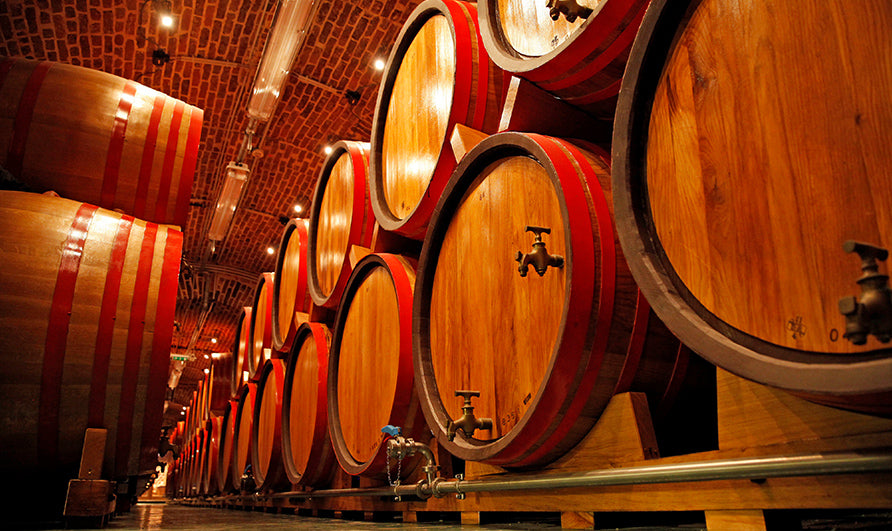 Photograph of wooden barrels