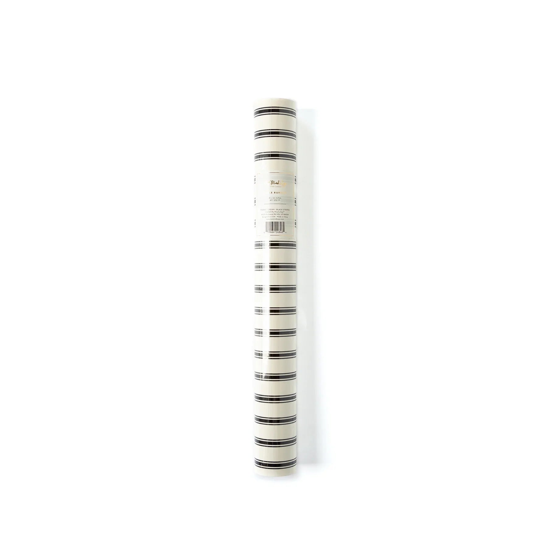 Aveuri Cream with Black Stripe Paper Table Runner