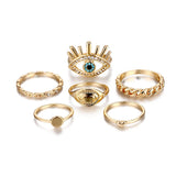 Aveuri Bohemian Vintage Star Knuckle Rings For Women Star Crescent Geometric Female Finger Rings Set Jewelry 2021