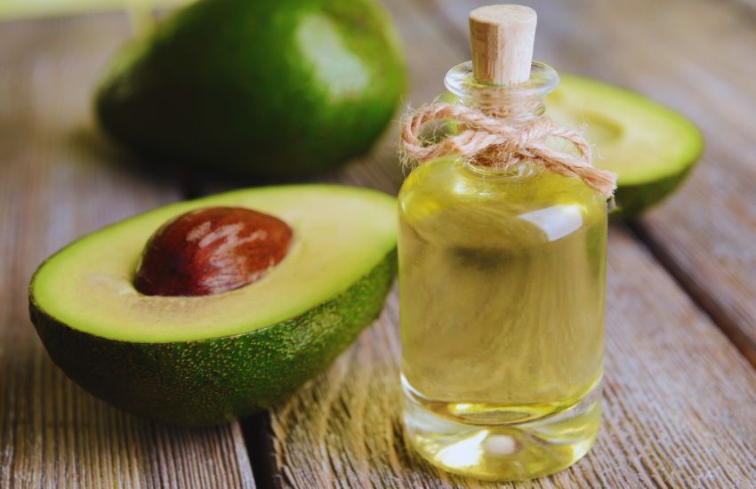 Avocado oil on table