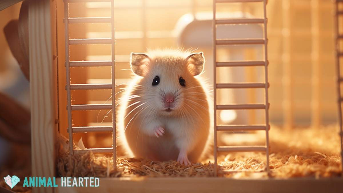 hamster alone in its cage