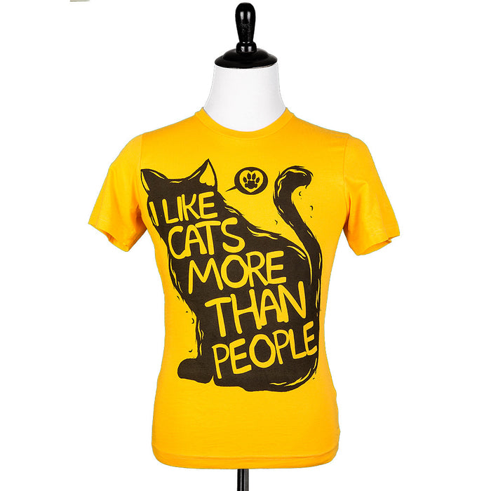 I Like Cats More Than People Unisex Tee Yellow