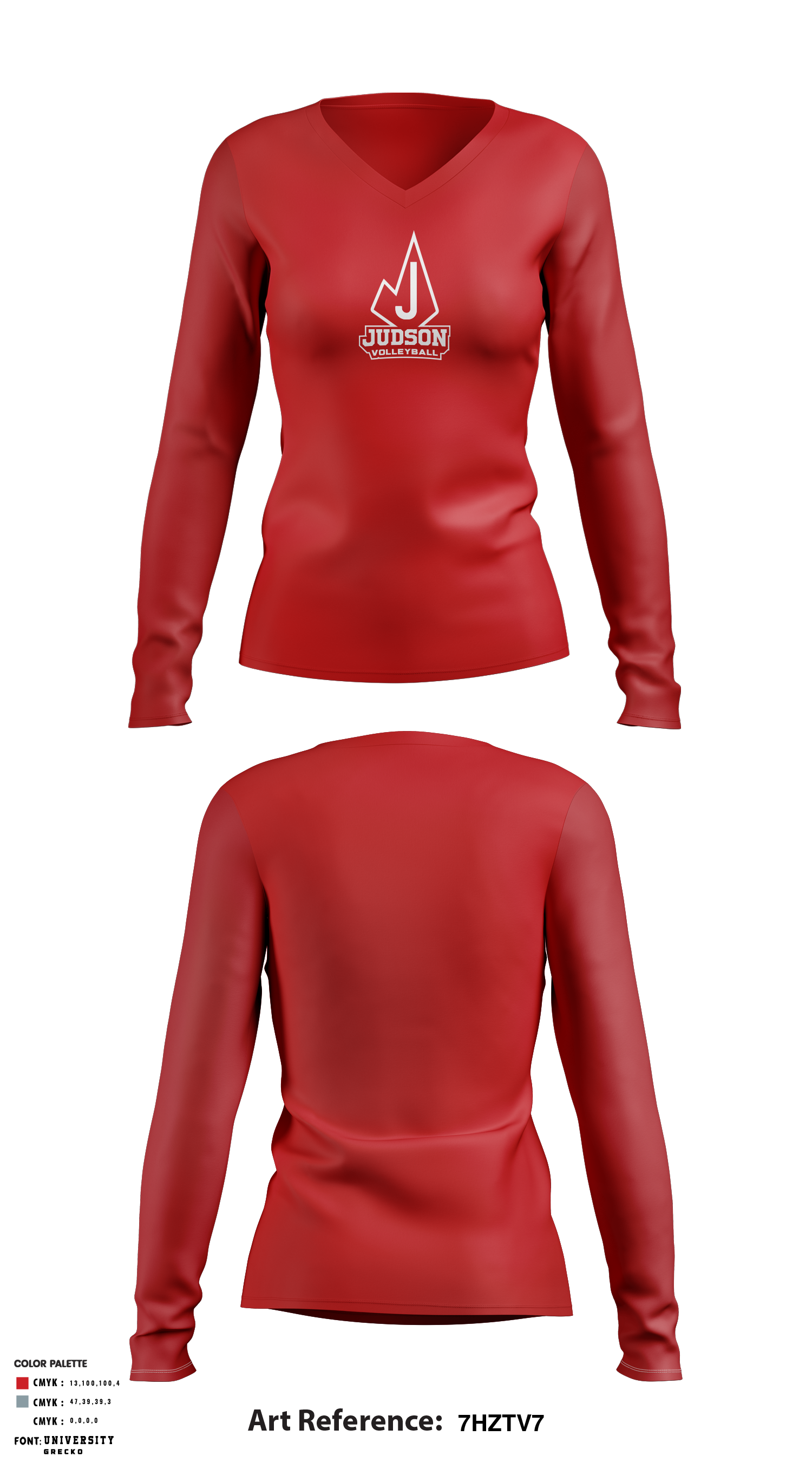 Judson High School Volleyball 81080129 Women's Long Sleeve V-neck Shir –