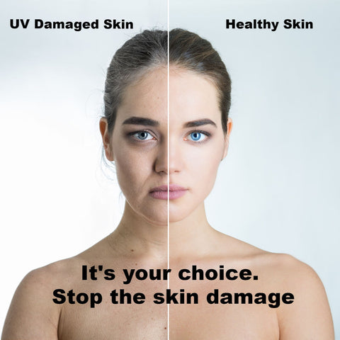 Difference between uv damaged and healthy skin