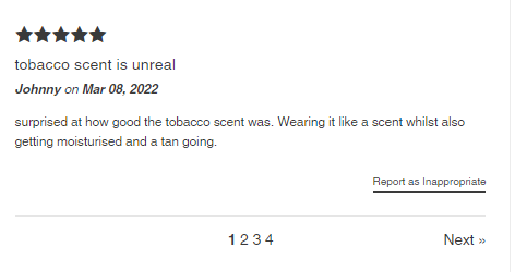 review about club tens tobacco scent being great 