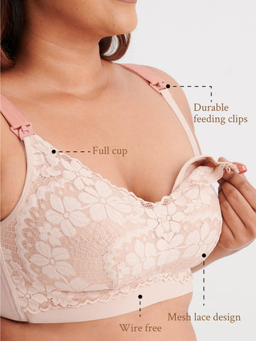 Non wired pregnancy - breastfeeding bra with reinforced cups that