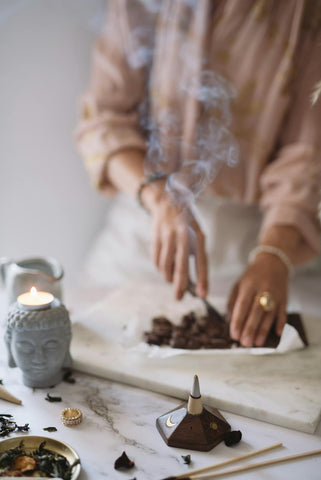 preparing for cacao ceremony