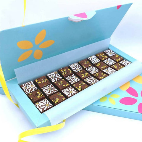 Mosaic Chocolate Gift With Bees And Daisies