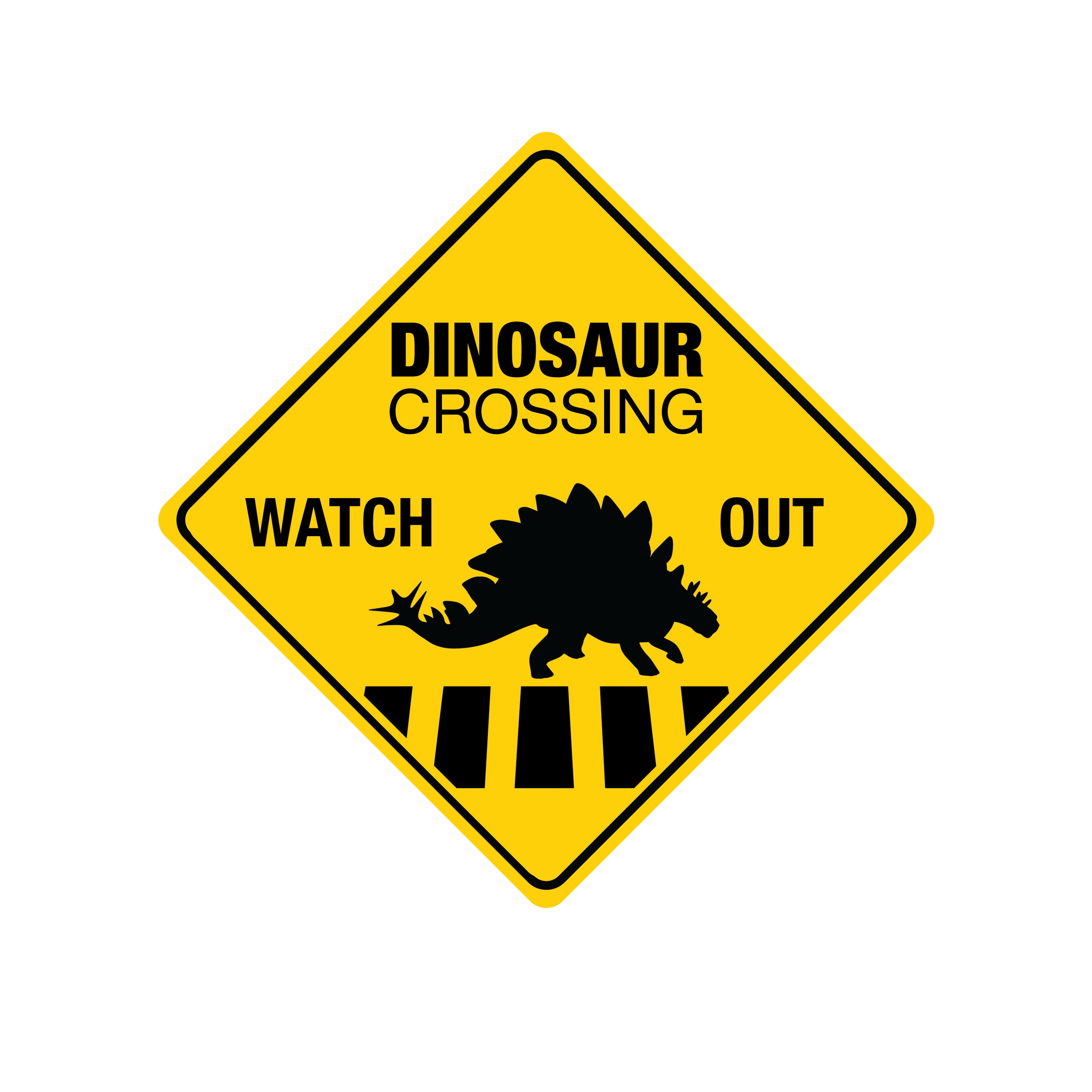 Dinosaur Crossing - Metal Sign | The Jurassic Store