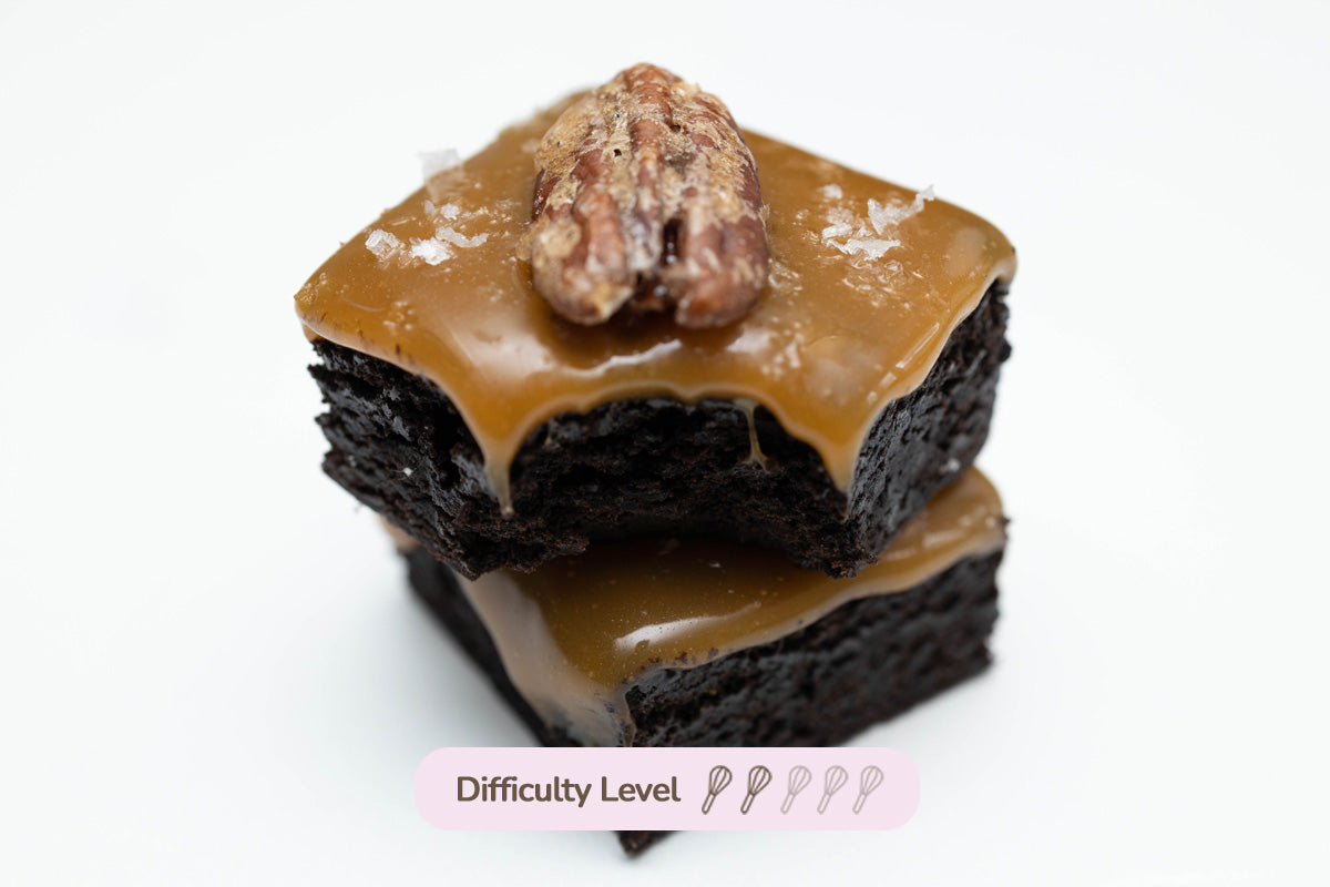 Salted Caramel Turtle Brownies - Crumblecrate.com product image