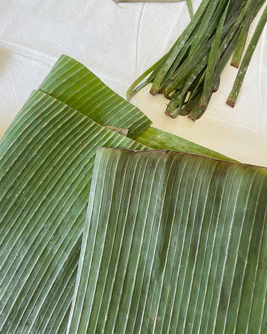 Banana Leaves Coconut Spread Suman Malagkit Recipe