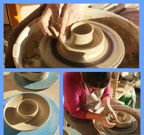 Making a chip dish on the pottery wheel