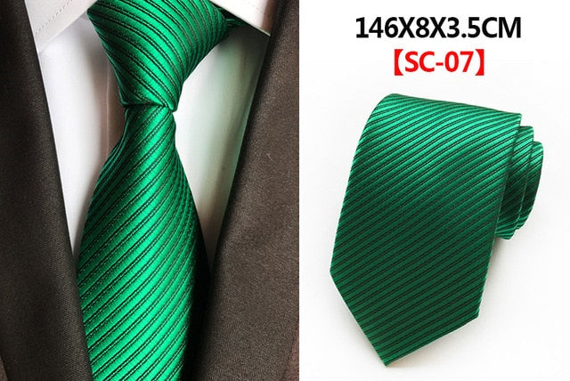 Men's Luxury Solid Silk Tie - Green