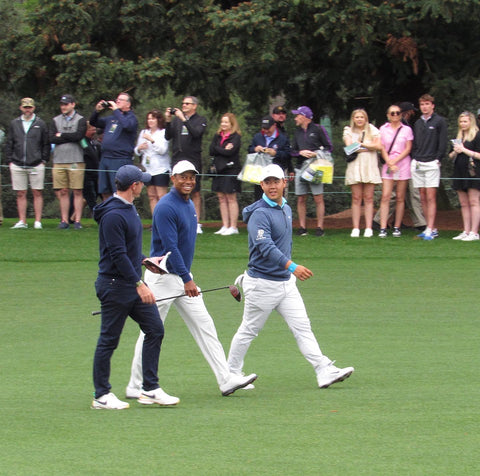 Rory McIlroy Tiger Woods and Tom Kim practice round at the Masters