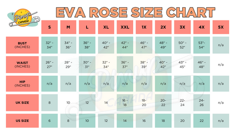 Eva Rose Size Chart