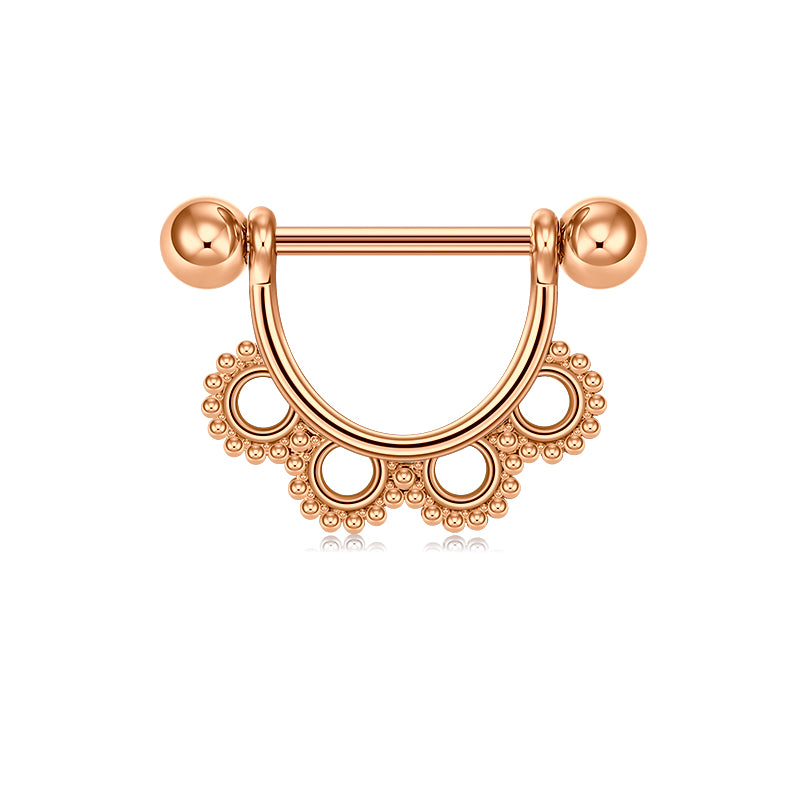 14mm Nipple Ring Set Stainless Steel Nipplerings Shield Piercing Jewellery Four Circles