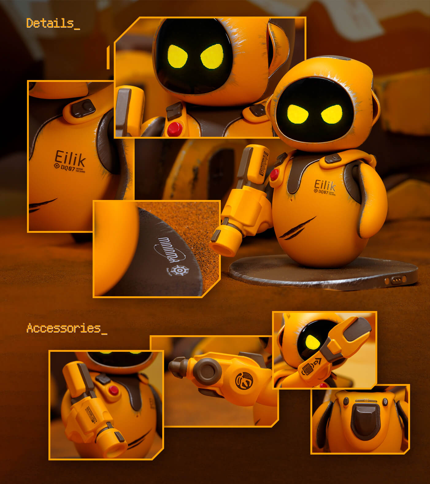 Energize Lab Eilik-DQ Little Companion Bot (Yellow-Orange)