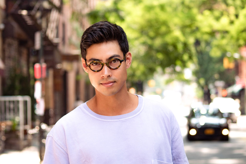 Vint and York's Best Men's Eyeglasses: What are the top trending frames? Frame shown is our round acetate conductor eyeglasses frame for both men and women