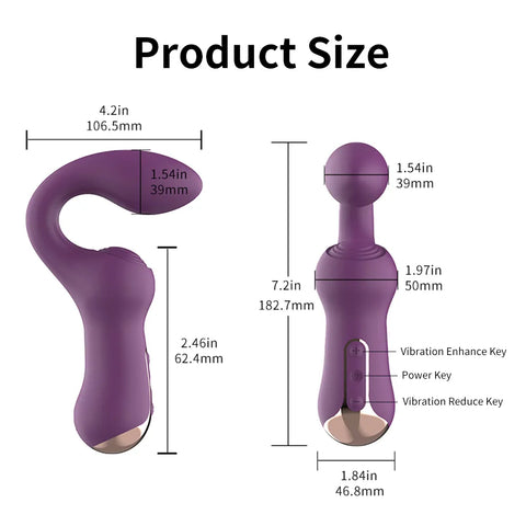 Powerful Women's Double G-Spot Vibrator & Clitoris Massager Adult Sex Orgasm Toy For Women