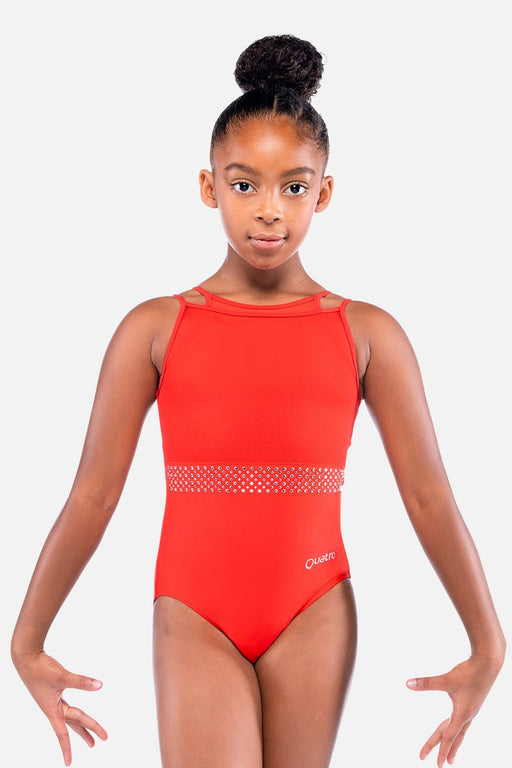 The Zone Astral Ombré Neon Pink Gymnastics Leotard with strappy back