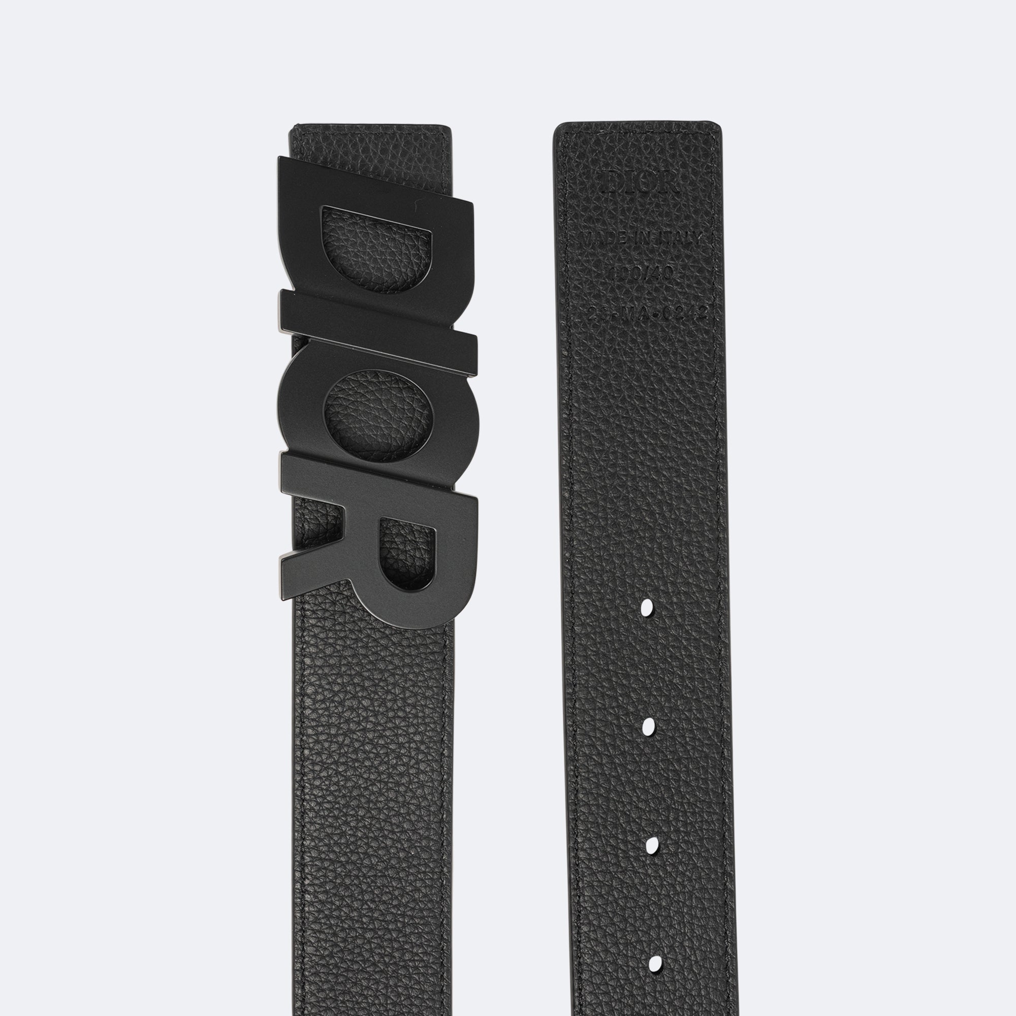 Reversible Belt Strap Black 'CHRISTIAN DIOR' Nylon Jacquard and