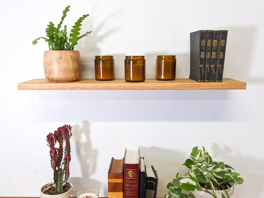 Long floating shelves in mahogany – NookWoodworking